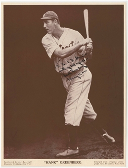 1930s-50s M114 "Baseball Magazine" Premiums Hank Greenberg Signed Card – PSA/DNA MINT 9